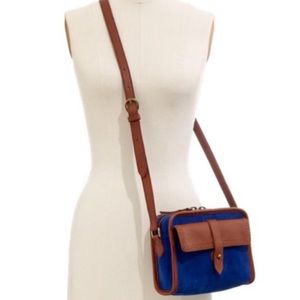 Madewell 1937 Crossbody Purse Blue Suede Leather